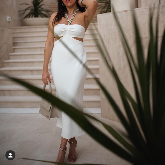 ZARA Cut Out Dress Chain Strap White - Picture 13 of 13